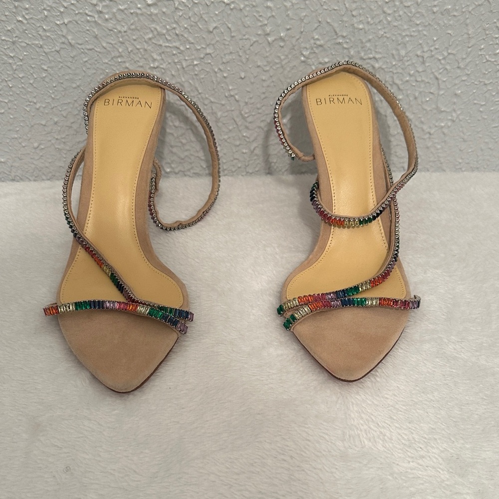 Alexandre Birman Polly suede sandals with multi-colored crystal embellishments - Picture 5 of 13